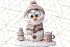 Wooden Hot Cocoa Clipart, Christmas Winter Clip Art PNG Product Image 3