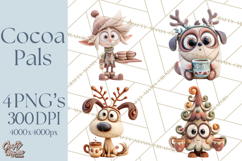 Wooden Hot Cocoa Clipart, Christmas Winter Clip Art PNG Product Image 1