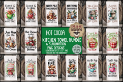 Holiday Kitchen Towel Bundle | 16 Christmas Cocoa PNG Files Product Image 2
