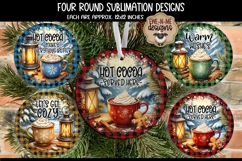 Hot Cocoa Plaid Round Sublimation Designs | Four Round PNGs Product Image 2