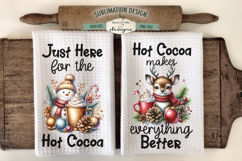 Holiday Kitchen Towel Bundle | 16 Christmas Cocoa PNG Files Product Image 3