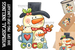 Cocoa Snowman Sublimation Clipart Product Image 1