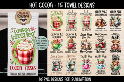 Holiday Kitchen Towel Bundle | 16 Christmas Cocoa PNG Files Product Image 1