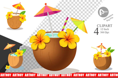 Coconut Drink Clipart Product Image 1