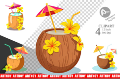 Coconut Drink Clipart Product Image 1