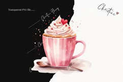 Watercolor Valentine Coffee PNG | Valentine's Day Clipart Product Image 2