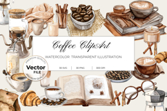 Coffee Clipart Bundle - Watercolor Coffee Cups &amp; Drinks Product Image 1