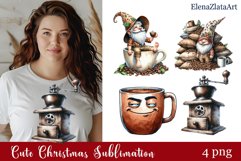 Coffee Gnome Clipart, PNG Sublimation Product Image 1