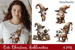 Coffee Gnome Clipart, PNG Sublimation Product Image 1