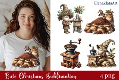 Coffee Gnome Clipart, PNG Sublimation Product Image 1
