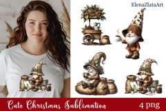 Coffee Gnome Clipart, PNG Sublimation Product Image 1