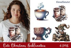 Coffee Gnome Clipart, PNG Sublimation Product Image 1