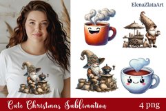 Coffee Gnome Clipart, PNG Sublimation Product Image 1