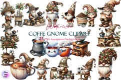 Coffee Gnome Clipart, PNG Sublimation Product Image 1
