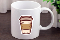Cute Coffee Cup Sticker Illustration, T-shirt Design, Sublim Product Image 2