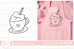 Coffee Beverages Outline SVG Cut File Product Image 1