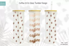 coffee 25 oz glass tumbler sublimation design