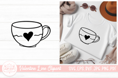 Coffee Outline SVG Element For Valentines Day Clipart Product Image 1