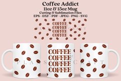 coffee addict coffee mug sublimation wrap glass mug wrap svg presized for 11oz and 15oz glass ready to cut and sublimation files