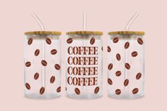 coffee addict libbey beer can glass full wrap svg presized template for 16oz and 20oz glass for Cricut Silhouette and sublimation