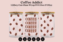 coffee addict libbey beer can glass full wrap svg presized template for 16oz and 20oz glass for Cricut Silhouette and sublimation