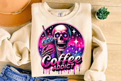Coffee Addict PNG, Funny Skeleton PNG, Sarcastic PNG, Skull Product Image 3