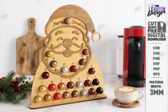 Coffee Advent Calendar Laser Cut | Santa Coffee Pod | Xmas Product Image 1