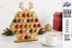 Coffee Advent Calendar Laser Cut | Coffee Pod | Deer Horns Product Image 1