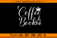 Coffee And Books Quote Elegant Script SVG Product Image 1
