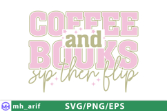 Coffee and Books Baseball SVG PNG Design Product Image 1