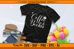 Coffee And Books Quote Elegant Script SVG Product Image 2