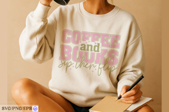 Coffee and Books Baseball SVG PNG Design Product Image 3