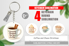 Keychain Coffee and Chaos Quotes Product Image 1