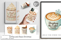 Digital Paper Coffee and Chaos Quotes Product Image 1