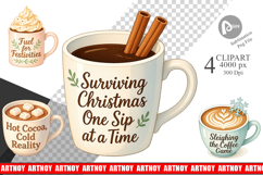 Clipart Coffee and Chaos Quotes Product Image 1