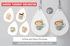 Earring Coffee and Chaos Quotes Product Image 1