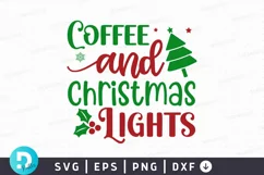Coffee And Christmas Lights SVG ,Christmas SVG Design Product Image 1