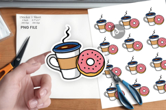 Coffee Donut Sticker Product Image 1