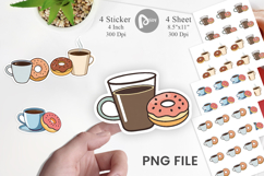 Coffee Donut Sticker Product Image 1