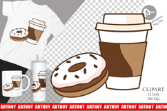 Coffee Donut Clipart Product Image 1