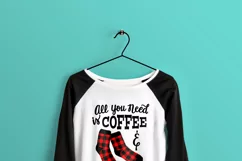 Cozy Christmas Buffalo Plaid SVG, Coffee and Fuzzy Socks SVG Product Image 2