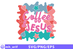 Vibrant coffee and jesus graphic SVG PNG design Product Image 2
