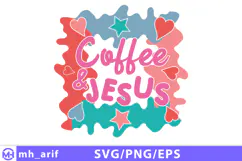 Vibrant coffee and jesus graphic SVG PNG design Product Image 2
