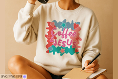 Vibrant coffee and jesus graphic SVG PNG design Product Image 4