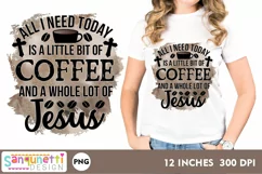 coffee and jesus quote on a shirt 