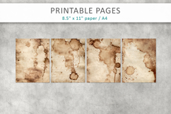 vintage coffee stain paper background, junk journal page Product Image 2