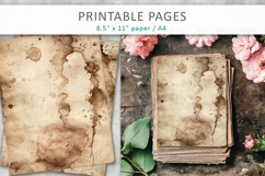 vintage coffee stain paper background, junk journal page Product Image 3