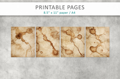 vintage coffee stain paper background, scrapbook paper Product Image 2