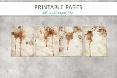 vintage coffee stain paper background, journal supplies Product Image 2