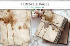 vintage coffee stain paper background, journal supplies Product Image 1